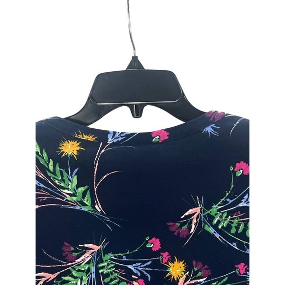 Style & Co Floral 3/4 Sleeve Top Size PM Navy Lightweight Casual Bohemian - Picture 11 of 11
